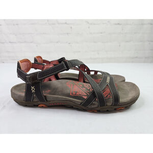 Merrell Sandspur Cocoa Coral Leather Sandal Strappy Outdoor Comfy Womens Size 11